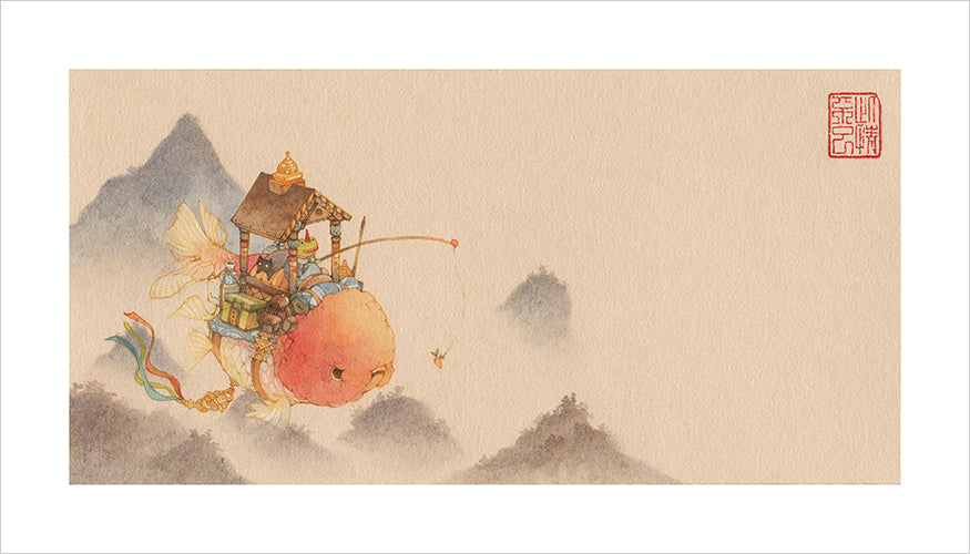 アルフレッド・リュー - 弁慶と義経の対決 プリント(限定版)