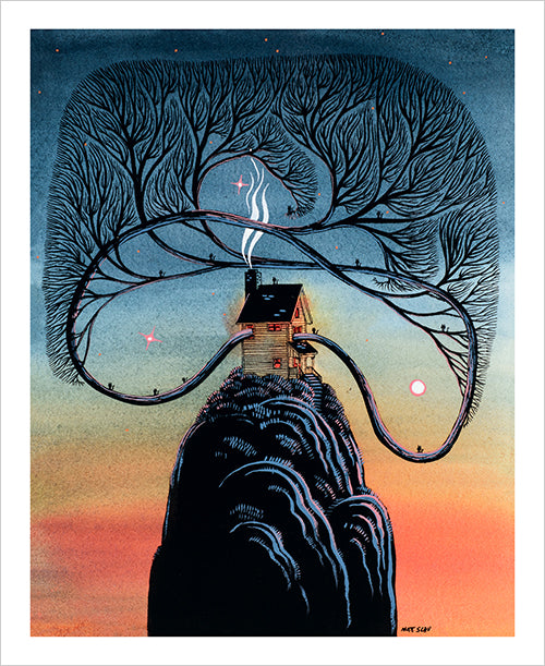 Matt Schu - Tree House on Hill 2 Print
