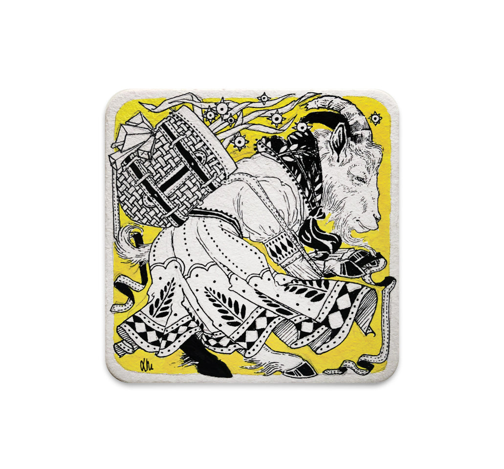 S3 Helen Mask - Grandma Goat Coaster
