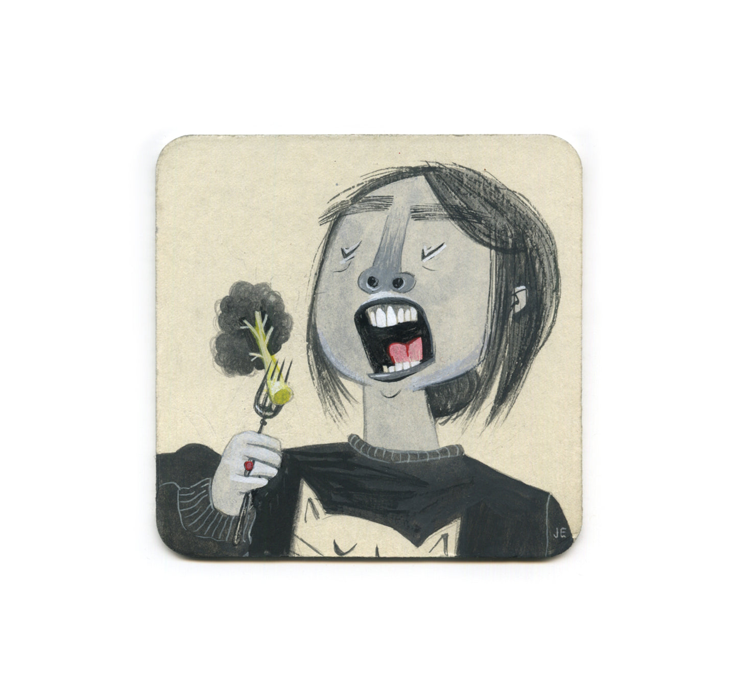 S2 Jenn Ely - Eating Broccoli Coaster