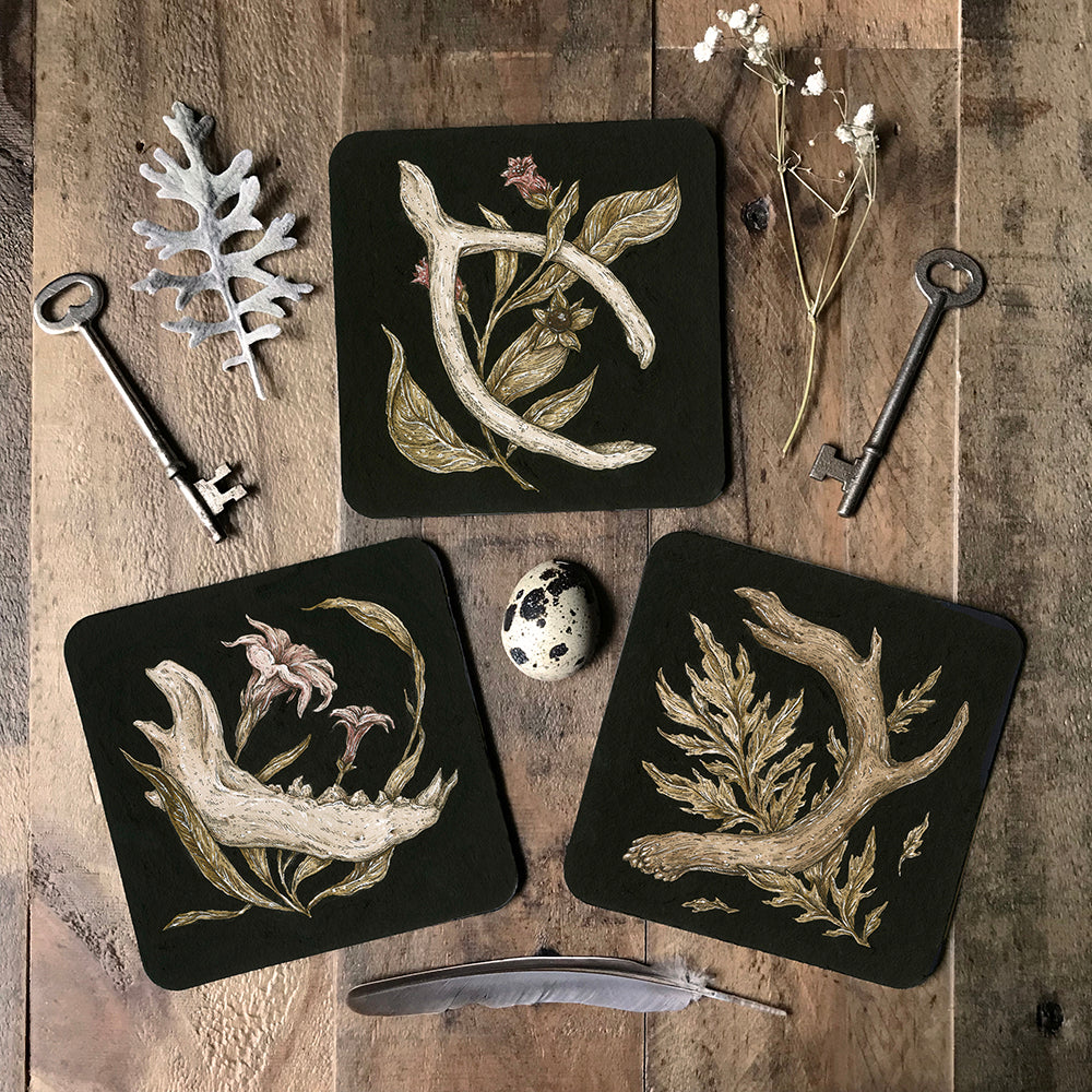 S3 Jessica Roux - Antler & Mugwort Coaster