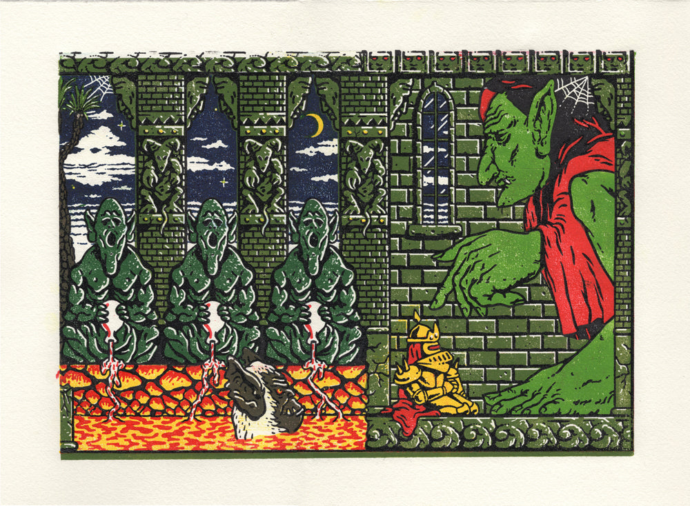 ダヴォル・グロミロヴィッチ - 騎士と秘密の巨人の領主の出会い 木版画