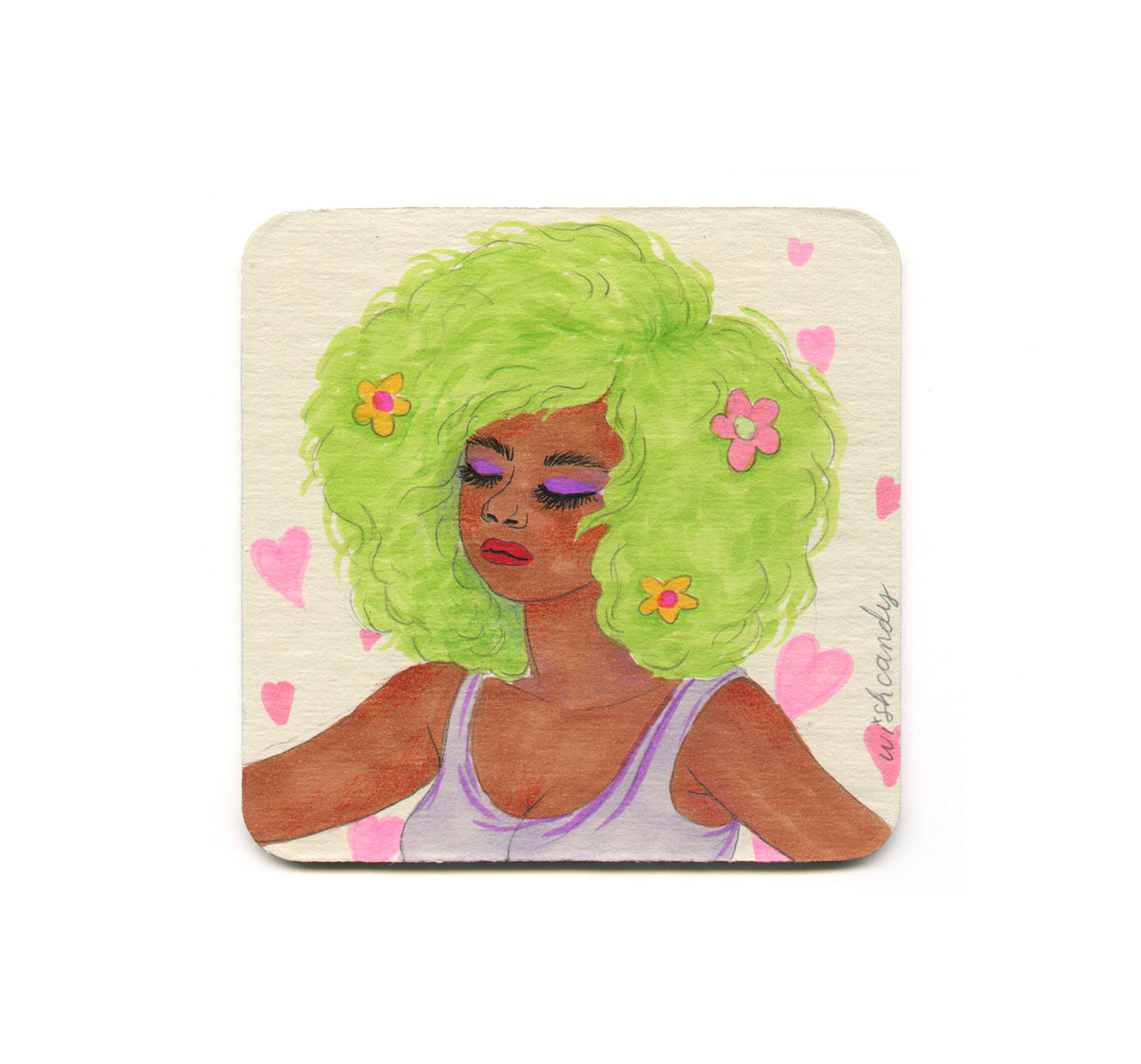 S1 Sashiko Yuen - Glow Up & Take Care Coaster