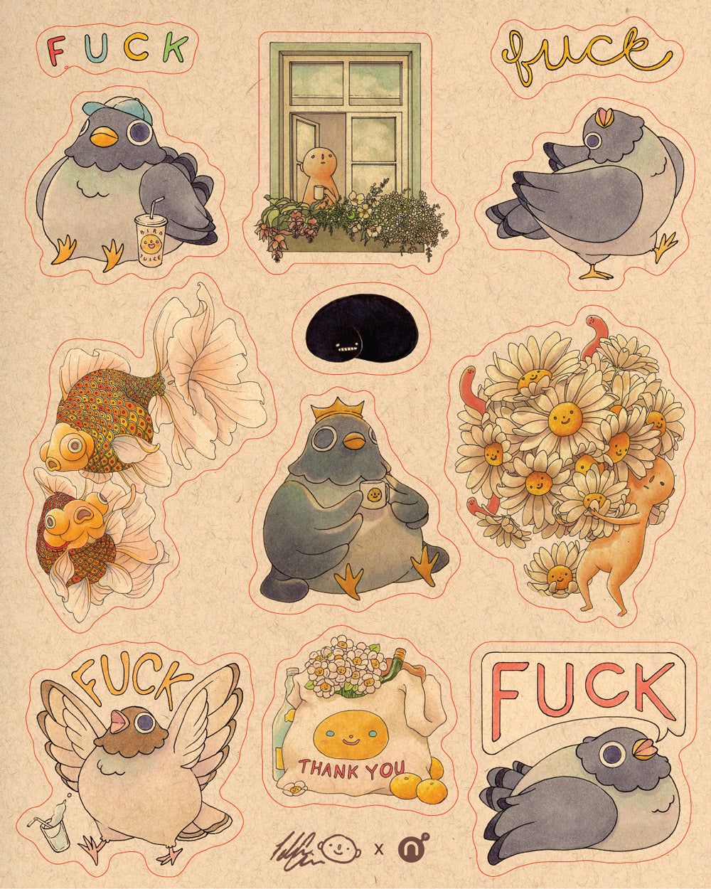 Felicia Chiao - Friends Sticker Sheet