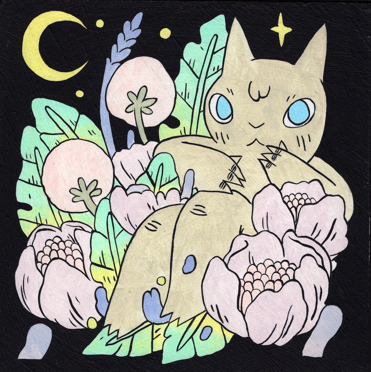 Deth P. Sun - Cat in Flowers