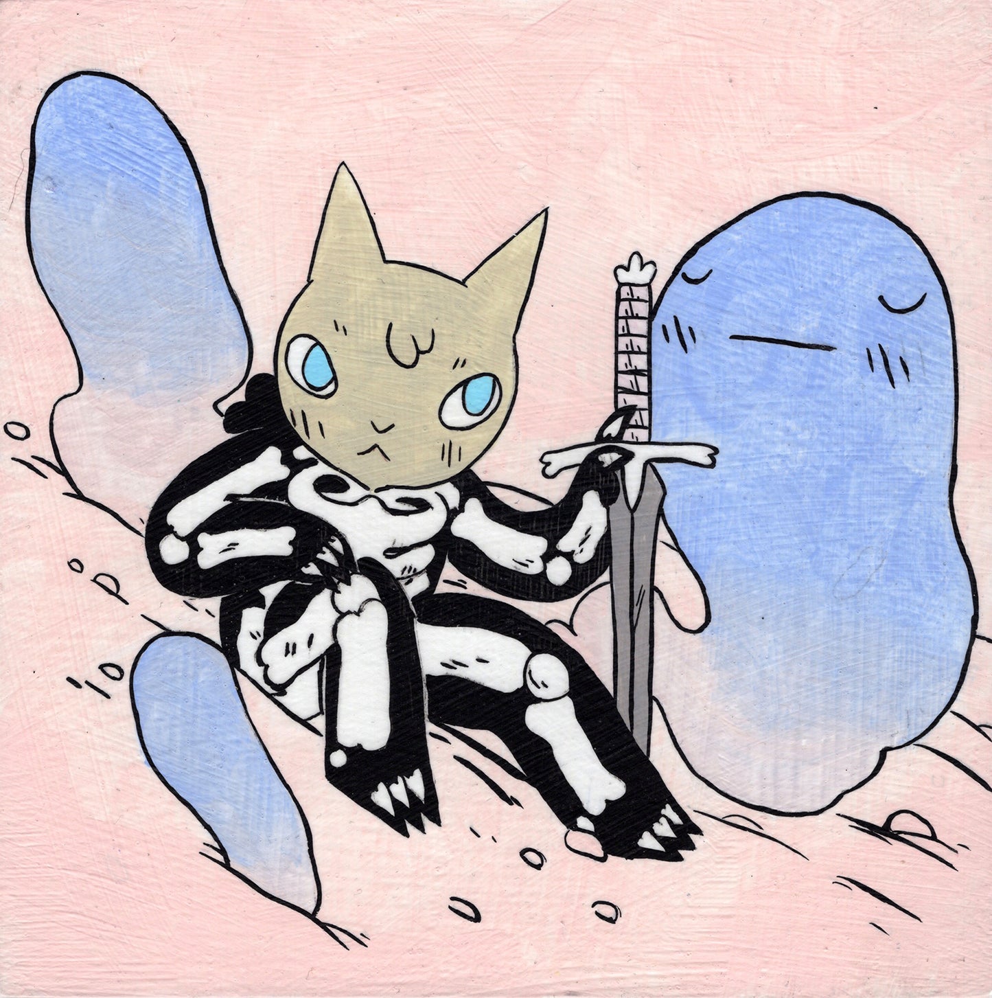 Deth P. Sun - Cat in Skeleton Suit and Ghost