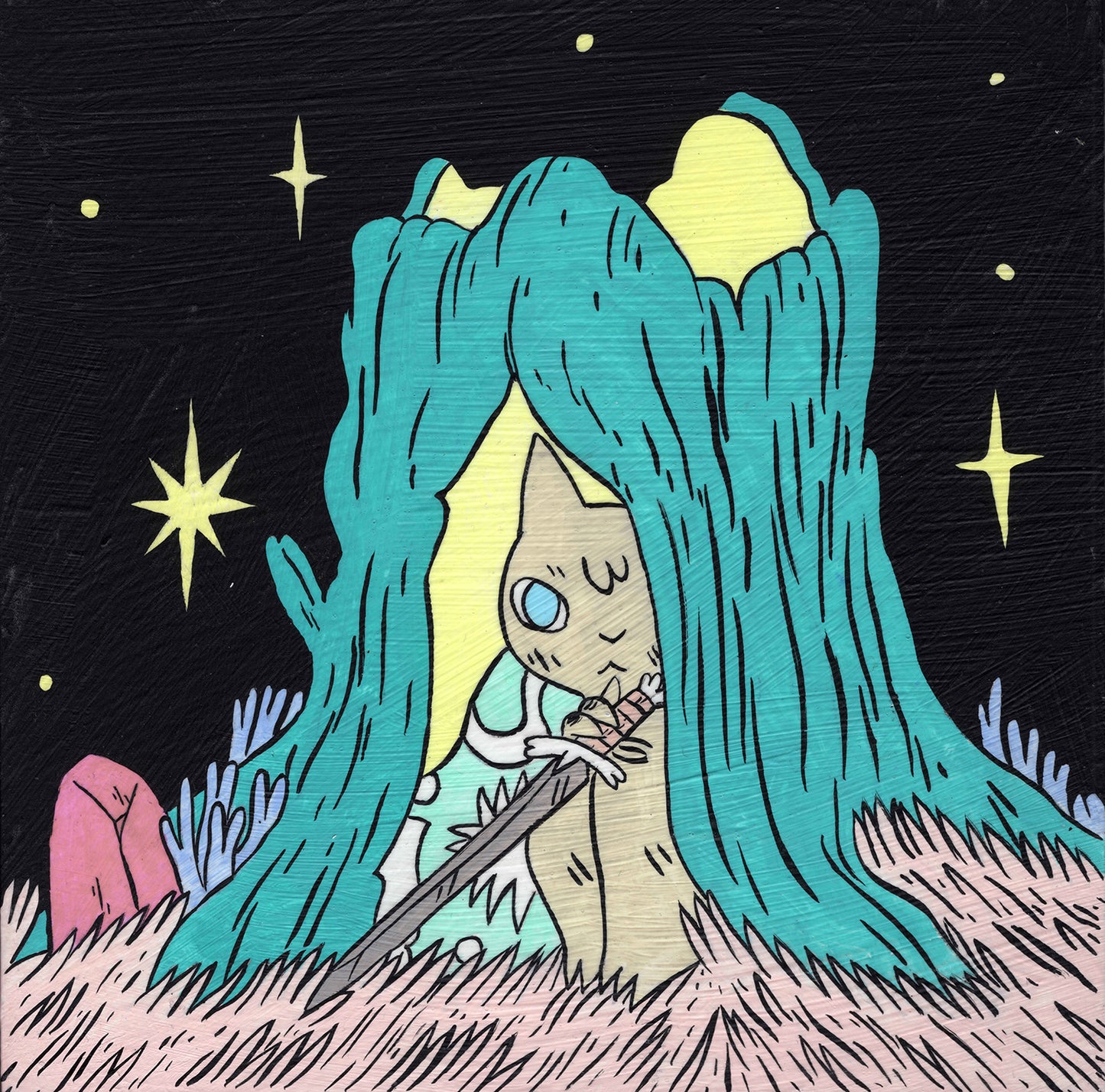 Deth P. Sun - Cat in Tree Stump