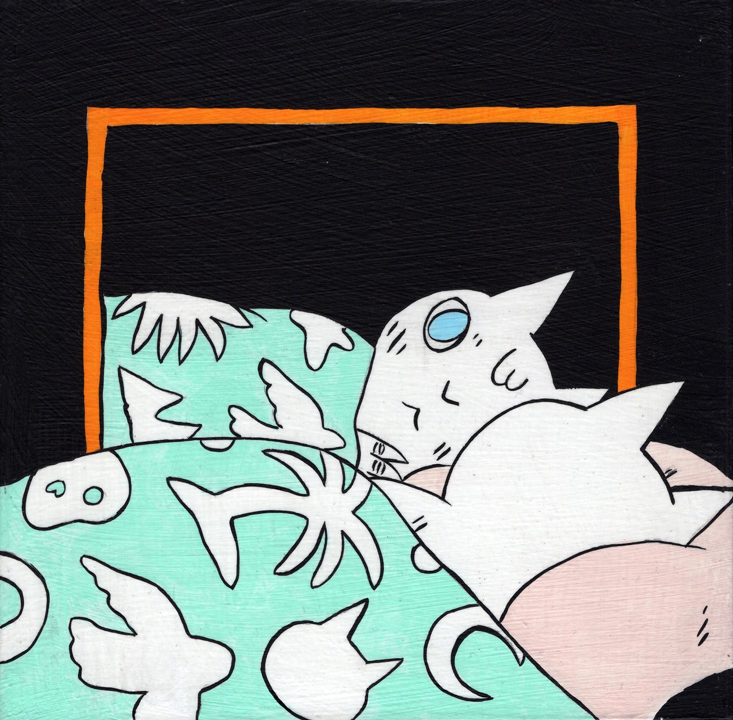 Deth P. Sun - Cat Looking at Self in Mirror