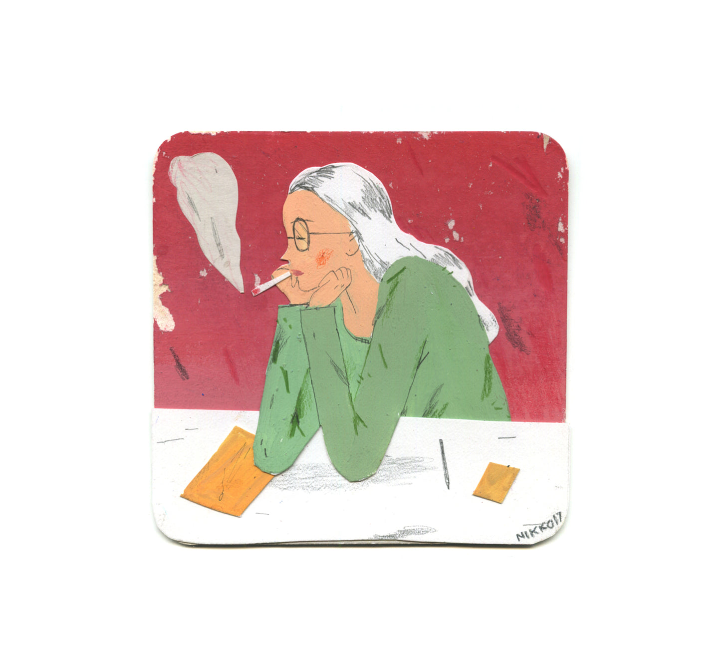 S2 Nikko de Leon - Silver Hair Girl Coaster