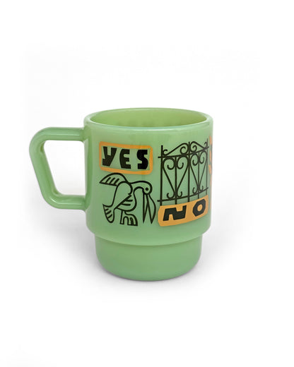 Bill Rebholz - Yes No Maybe So Milk Glass Mug