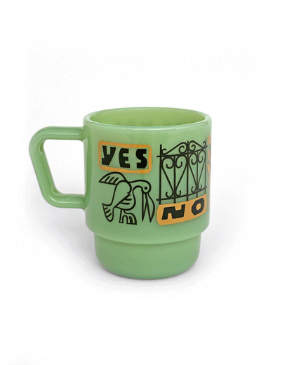 Bill Rebholz - Yes No Maybe So Milk Glass Mug
