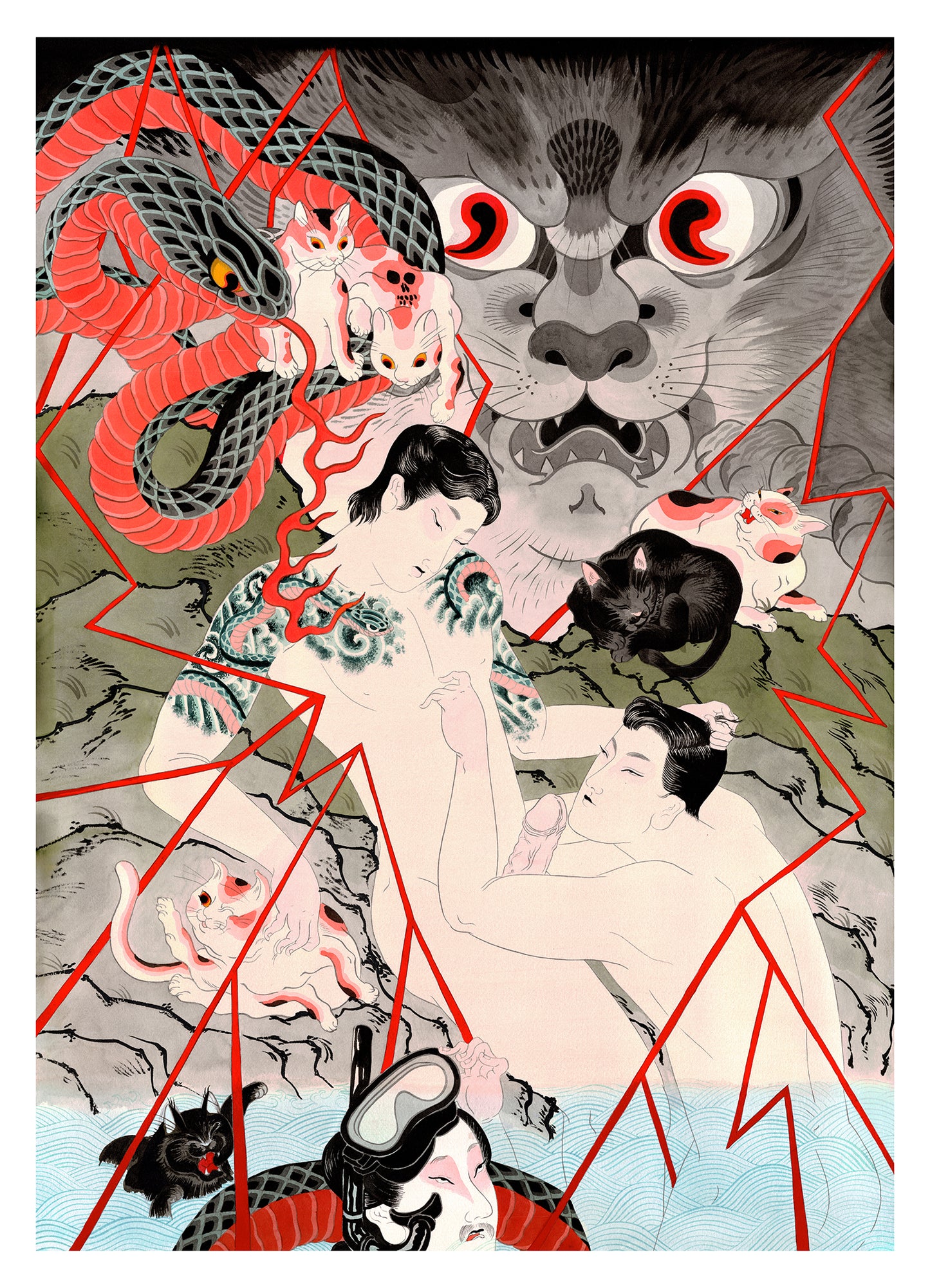 David Le Goon - Love Island - The Cats Out of the Bag (2/3) Print