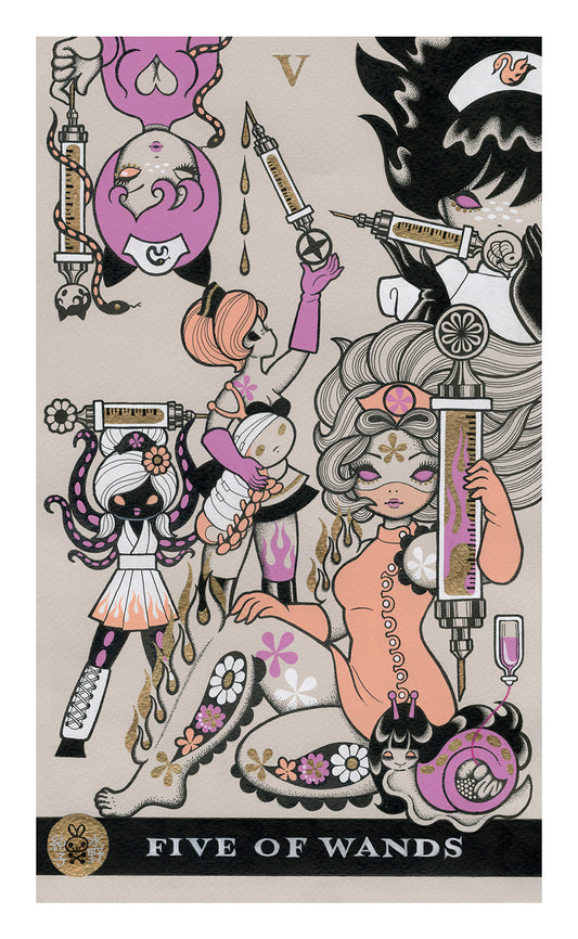 Junko Mizuno - Five of Wands Print