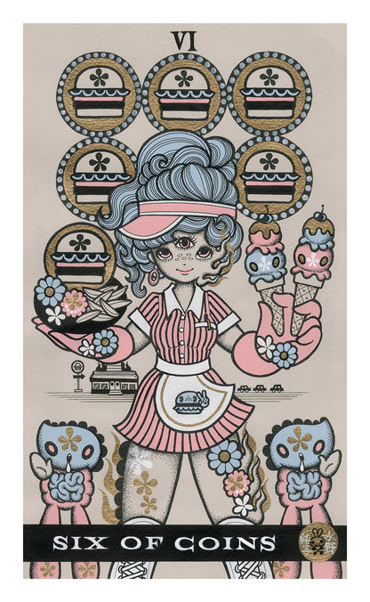 Junko Mizuno - Six of Coins Print