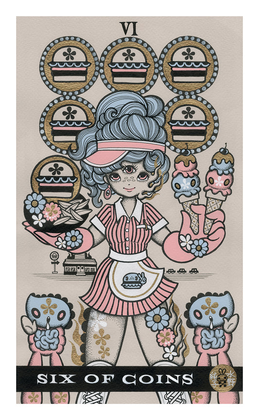 Junko Mizuno - Six of Coins Print