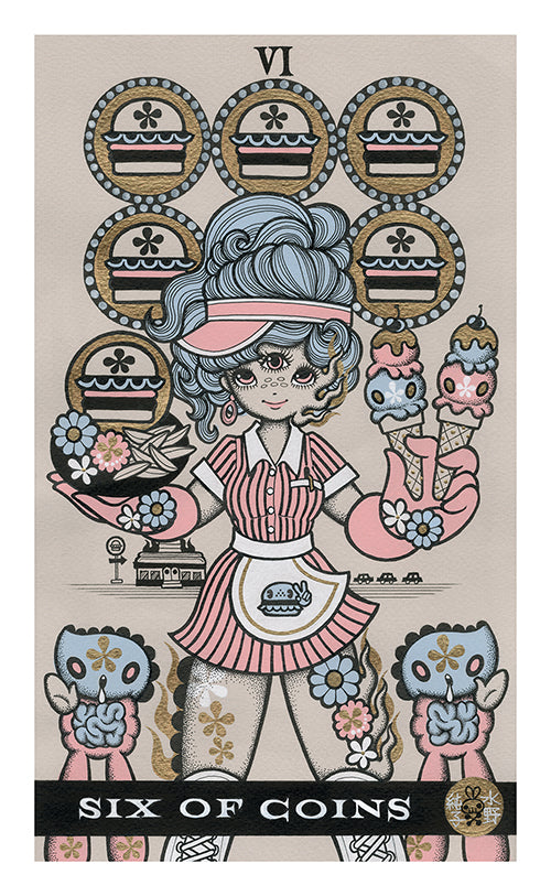 Junko Mizuno - Six of Coins Print