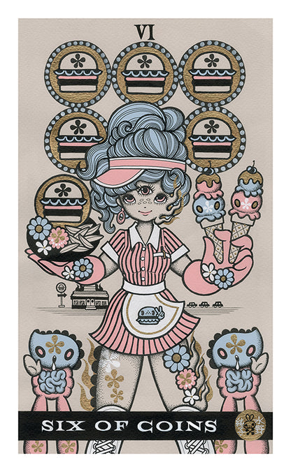 Junko Mizuno - Six of Coins Print
