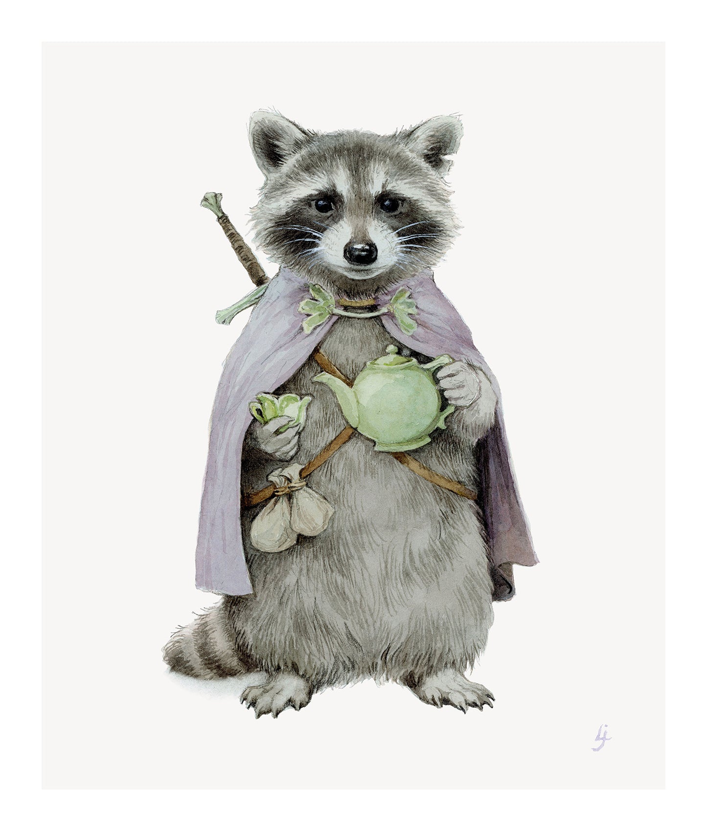 Lily Seika Jones - Teapot Raccoon Print