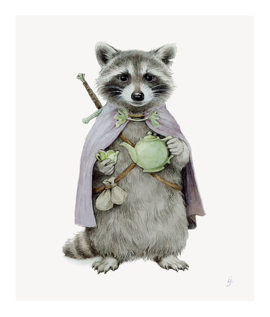 Lily Seika Jones - Teapot Raccoon Print