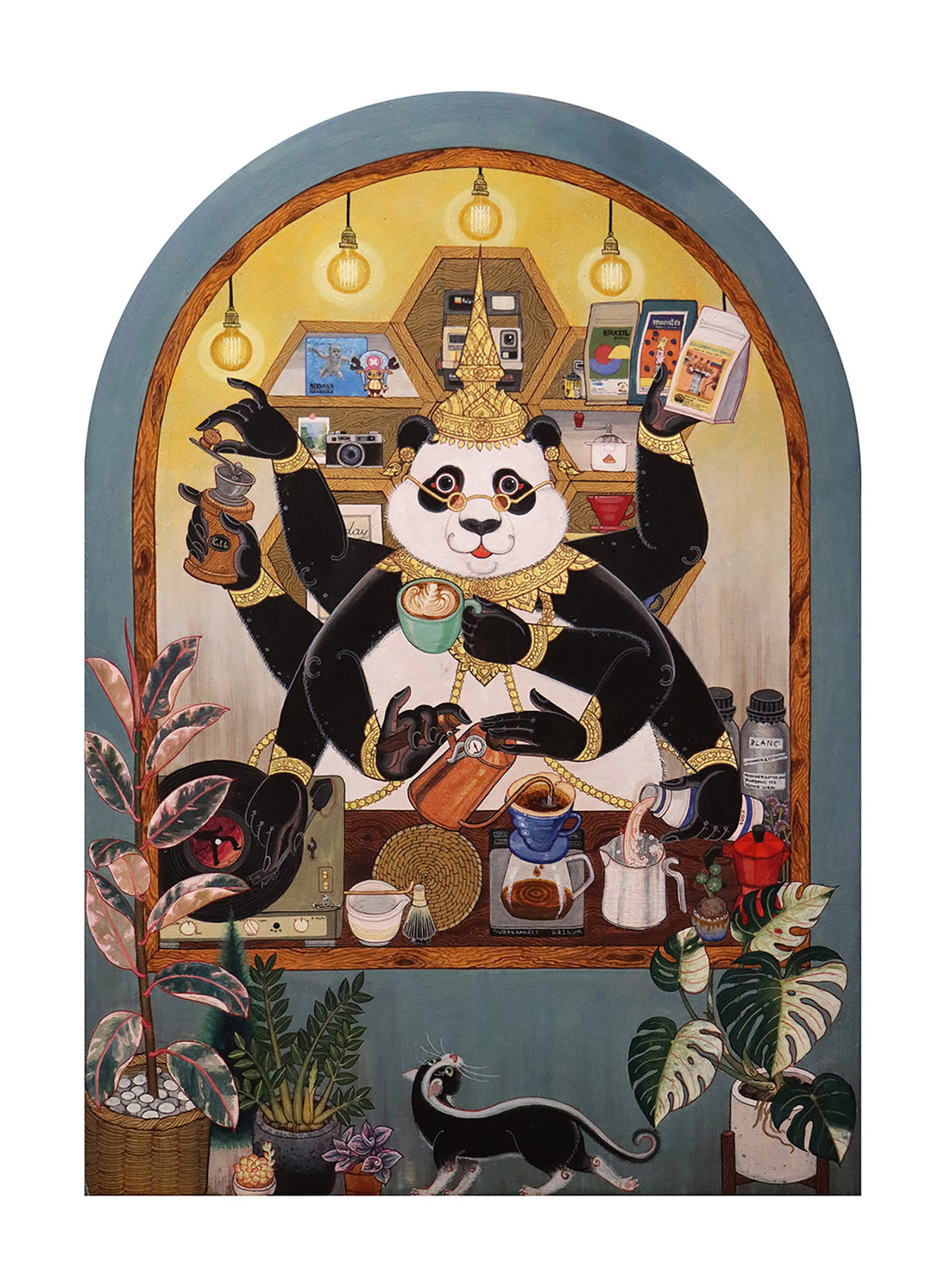Subannakrit Krikum - God of Coffee Print