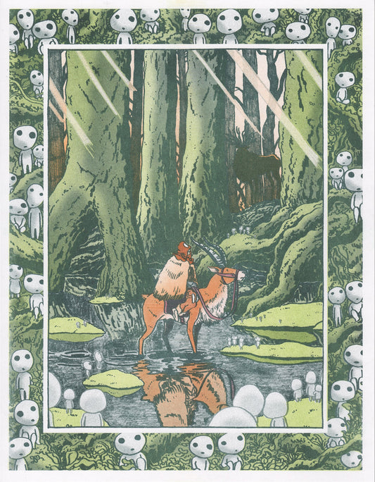 Matt Emmons - Princess Mononoke Ashitaka Risograph