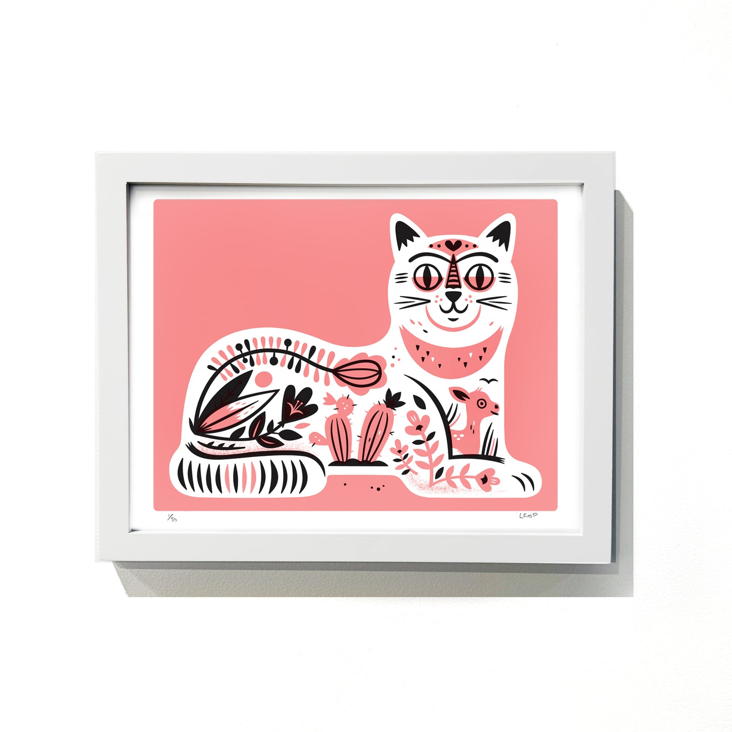 The Little Friends of Printmaking - Souvenir Cat (Framed)