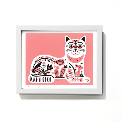 The Little Friends of Printmaking - Souvenir Cat (Framed)
