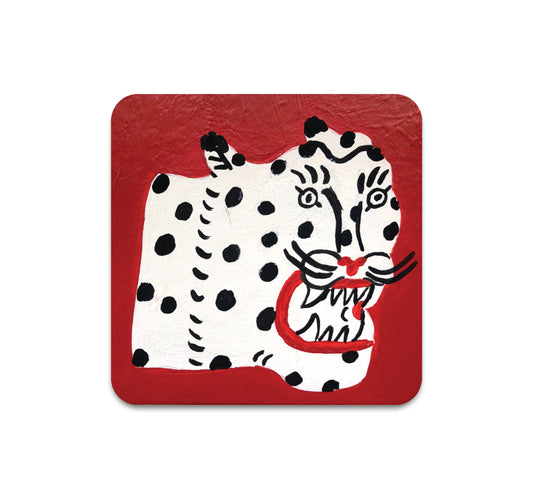 S3 Kristina Micotti - White Cheetah Coaster