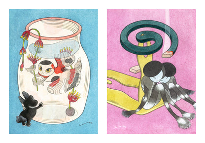 ささくくすりゆび 版画 2枚セット