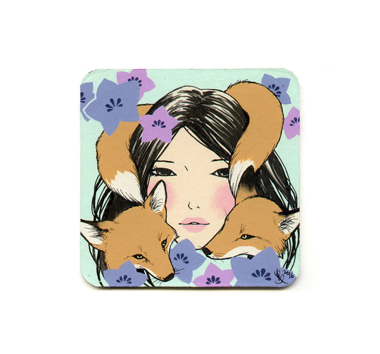 S1 Yumiko Kayukawa - Kikyo - (Japanese Bellflower) Coaster