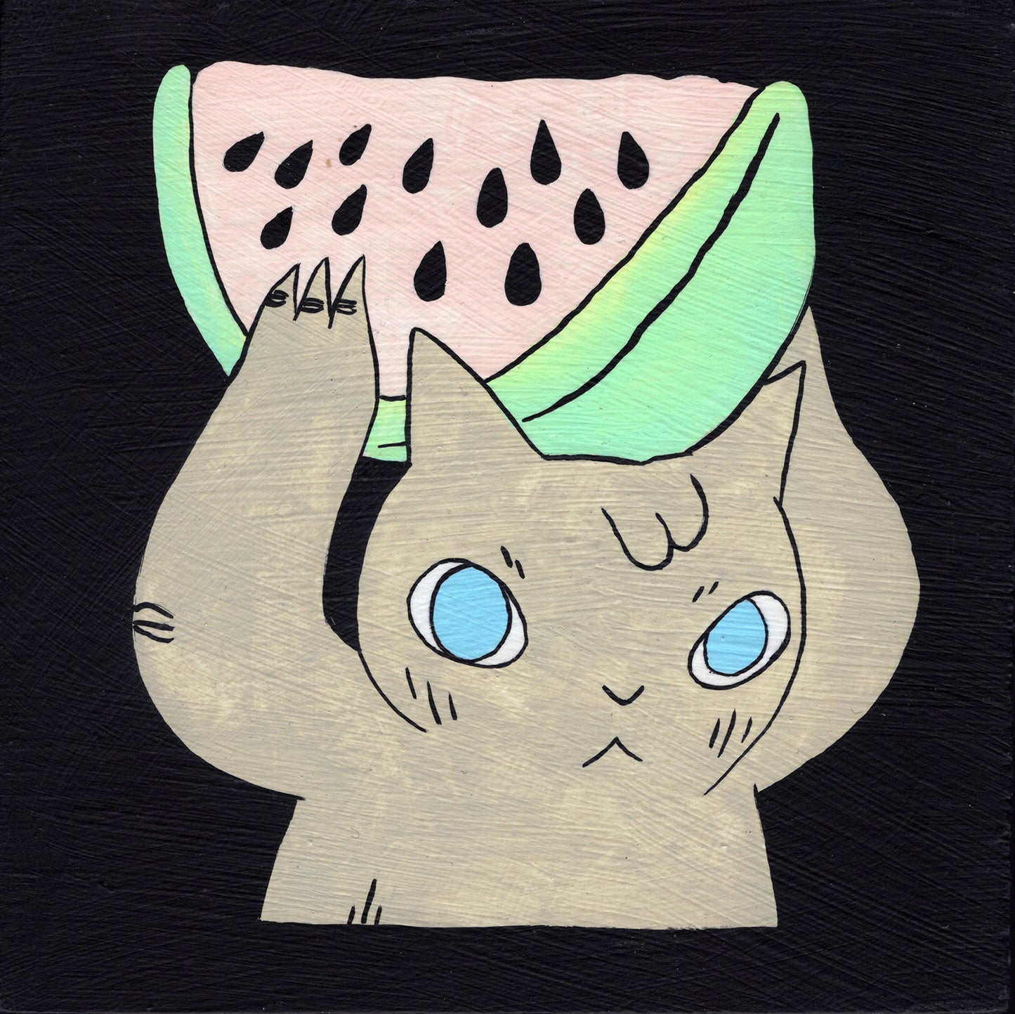 Deth P. Sun - Cat with Watermelon